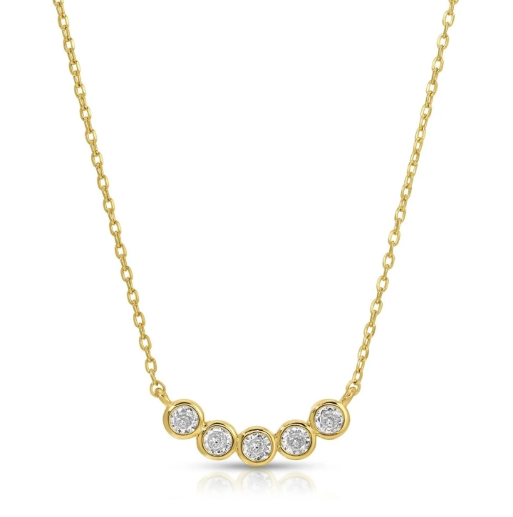 Splendid Iris - CZ Curved Necklace