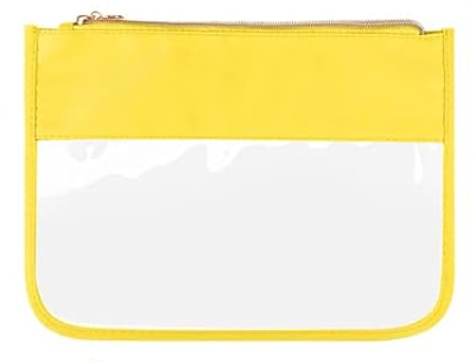 Clear Nylon Zipper Pouch - Yellow
