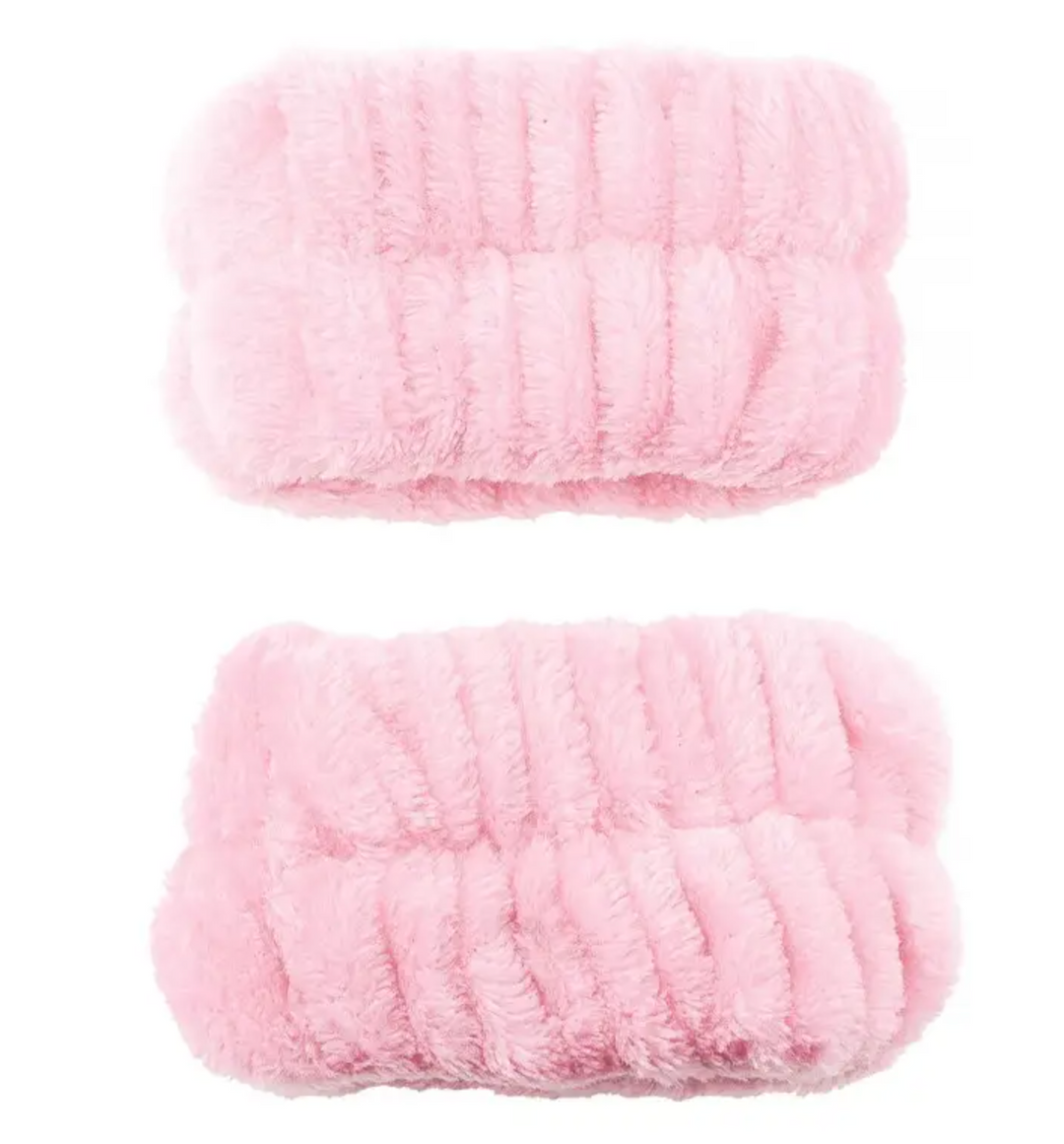 Cala Pink Spa Headband & Wristband Set