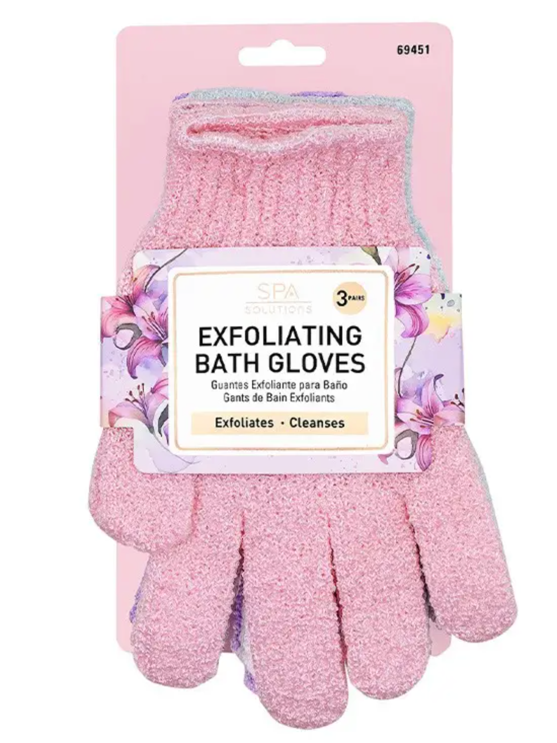 Cala Exfoliating Bath Gloves (Pink, Green, Purple)