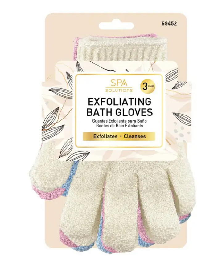 Cala Exfoliating Bath Gloves (Pink, Cream, Blue)