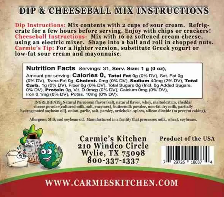 Carmie's - Artichoke Parmesan Dip Mix