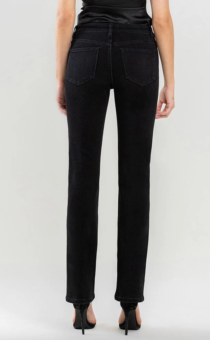 Callie - Mid-Rise Black Boot Cut Jeans