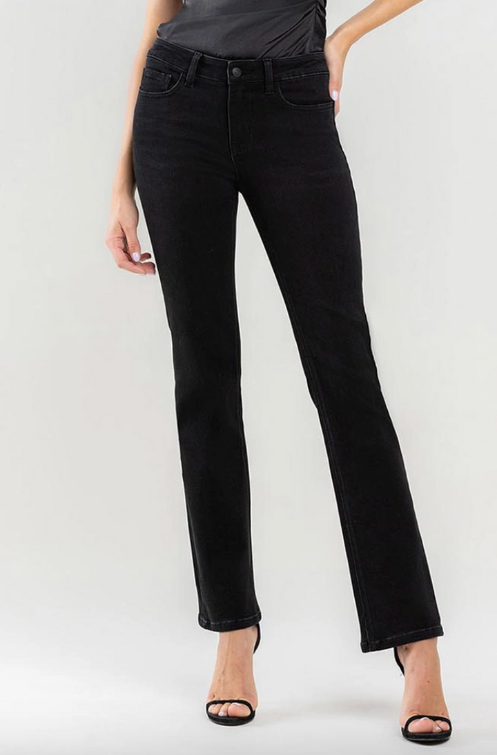 Callie - Mid-Rise Black Boot Cut Jeans