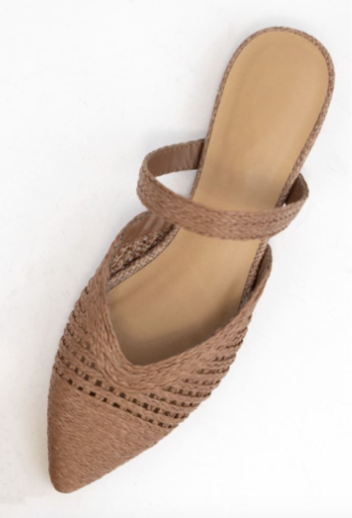 Ellie - Rattan Slip On Flat