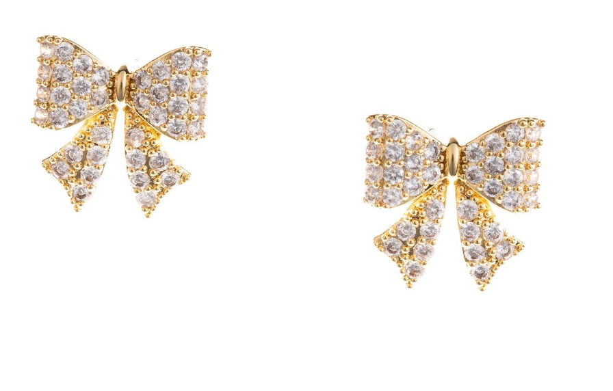Michelle McDowell - Rhinestone Pavé Bow Earrings