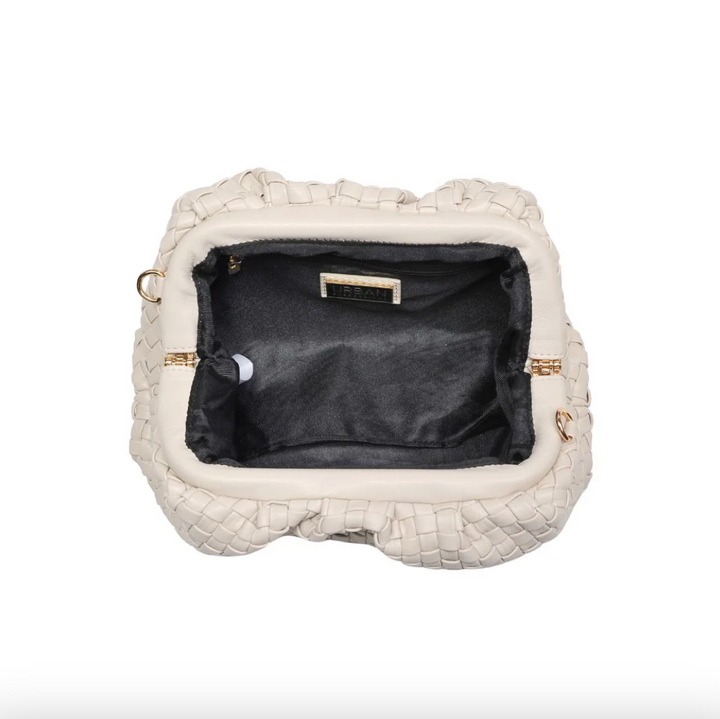 Tate - Woven Frame Clutch (Oatmilk)