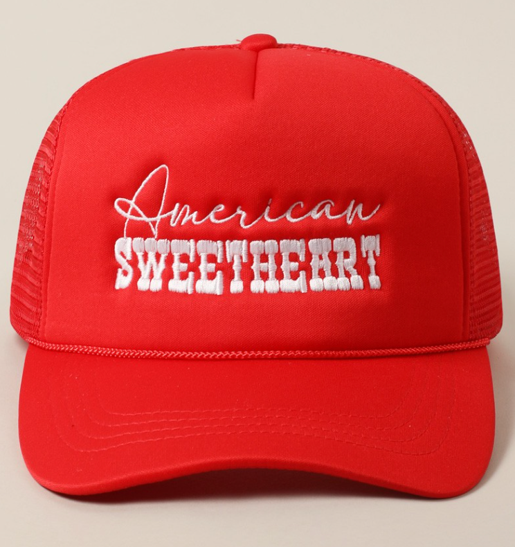 American Sweetheart Trucker Hat - (Red)