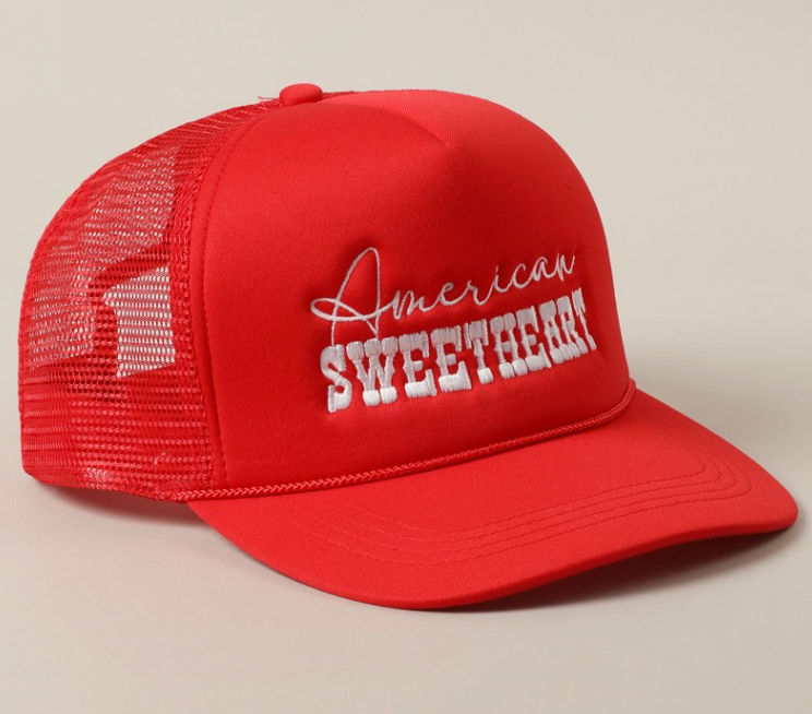 American Sweetheart Trucker Hat - (Red)
