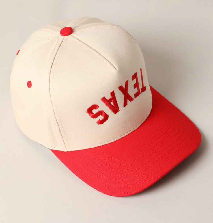 Upside Down Texas Trucker Hat - (Red)
