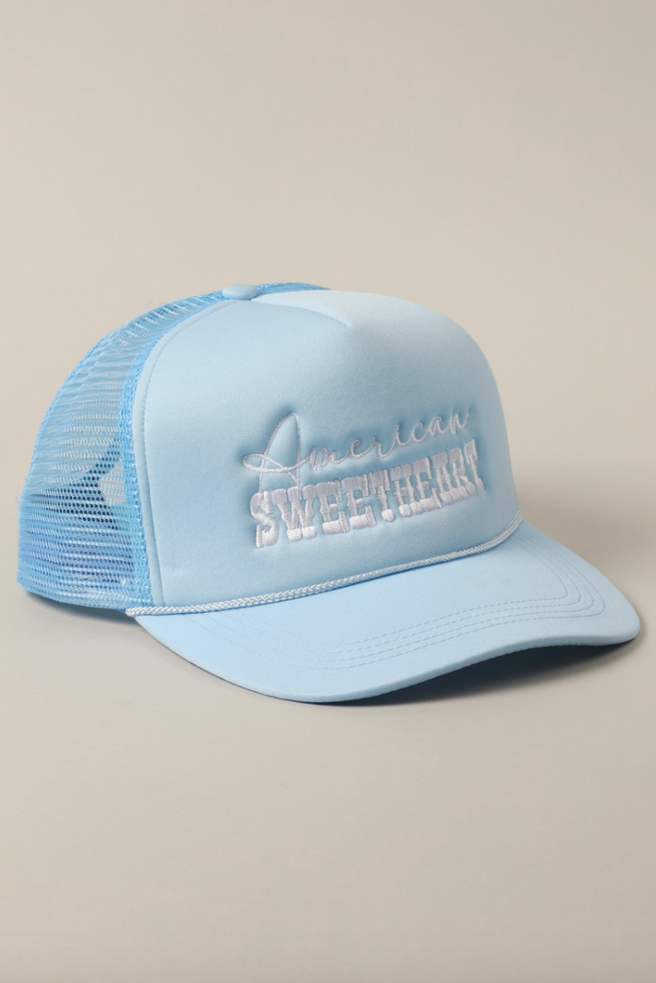 American Sweetheart Trucker Hat - (Baby Blue)