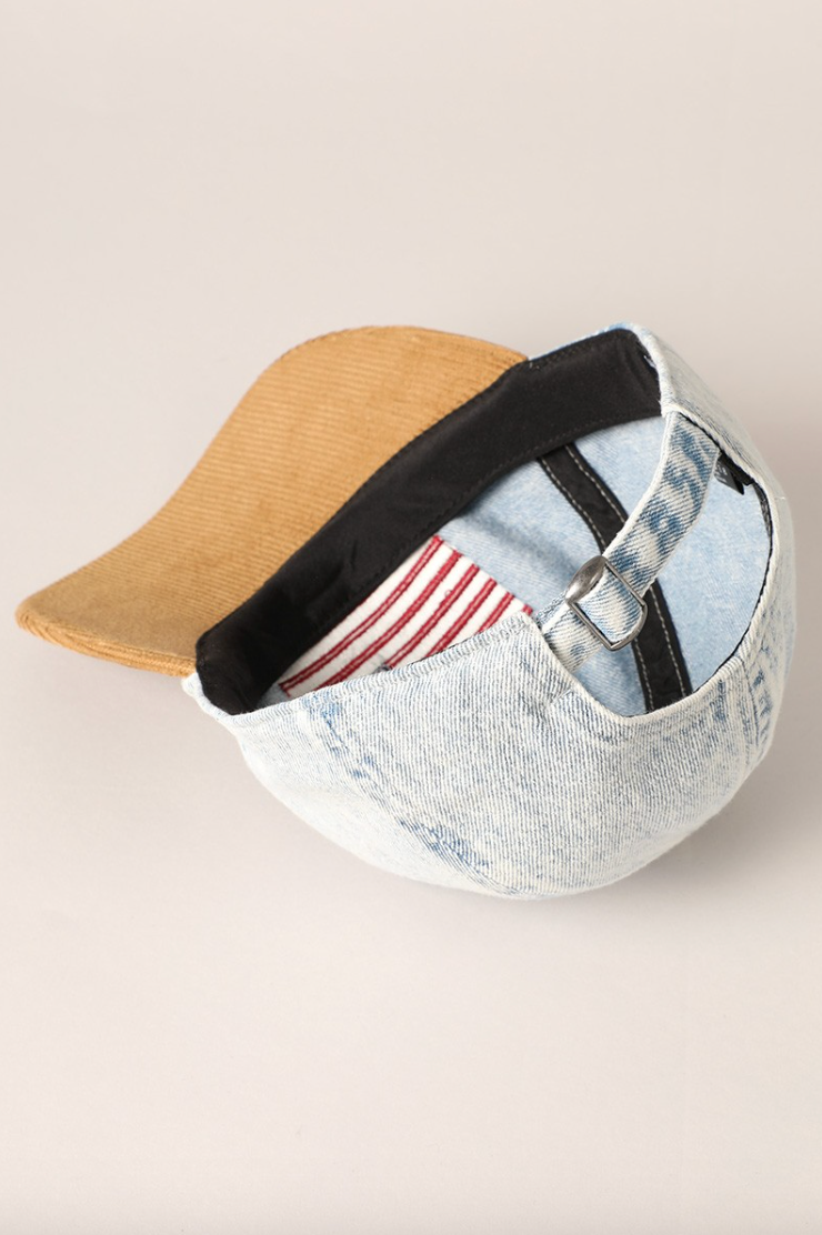 US Flag Denim + Corduroy Baseball Cap
