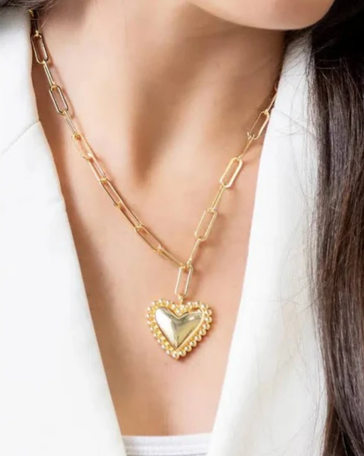 Winslow - Chunky Heart Link Necklace