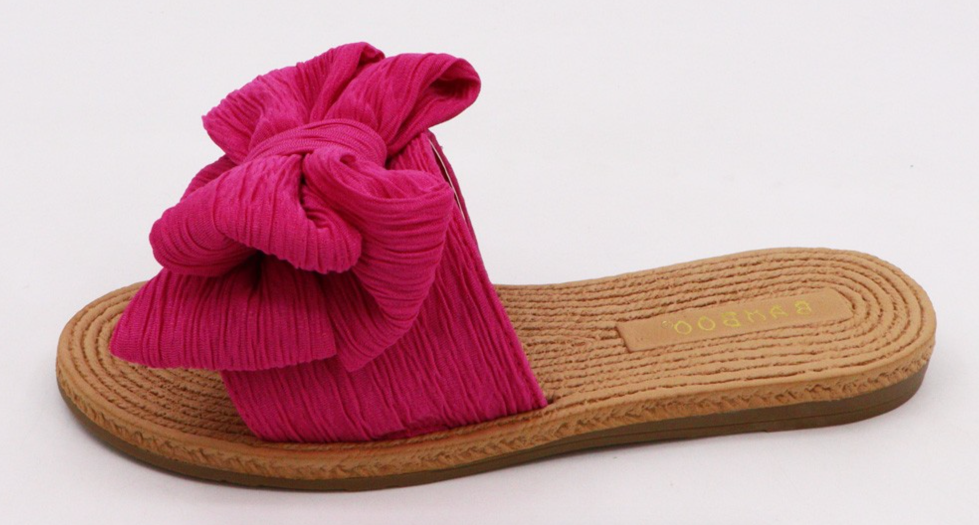 Athena - Pleated Bow Sandal (Hot Pink)
