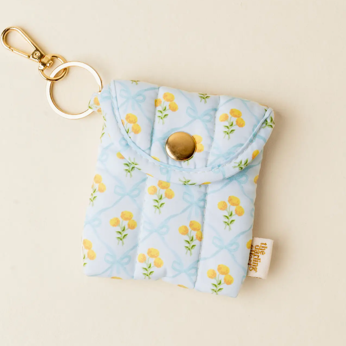 Puffy Earbud Case Keychain - Lane Blue