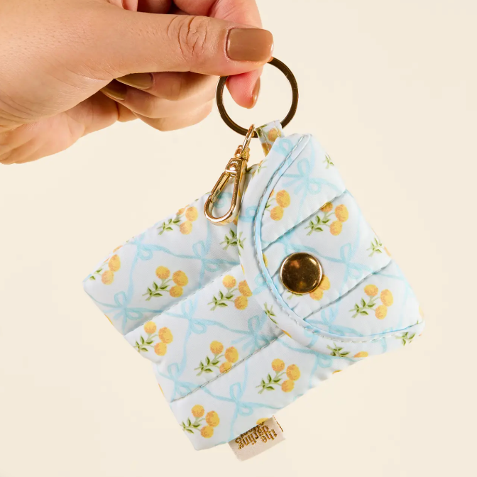 Puffy Earbud Case Keychain - Lane Blue