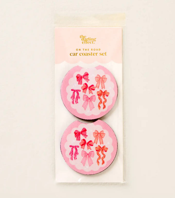 Foam Car Coasters Set of 2 - Blushing Bows