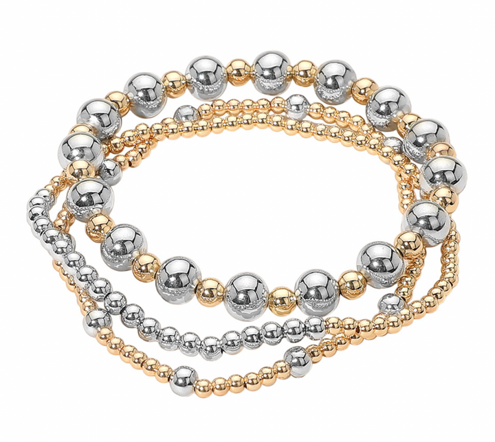 Remy - Chunky Two Tone Beaded Bracelet Set
