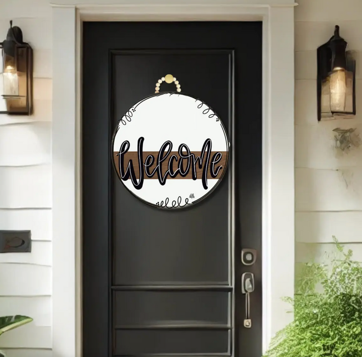Door Hanger - Striped "Welcome" Sign