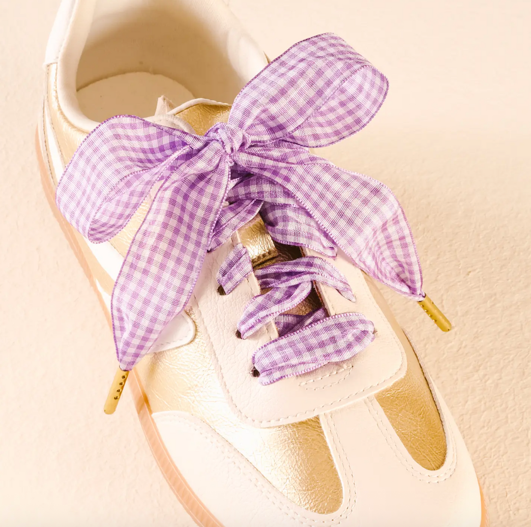 Gingham Shoelaces (Purple)