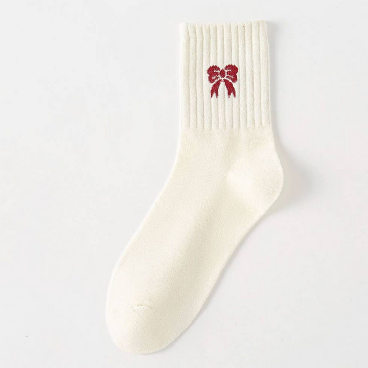 Bow Crew Socks - White