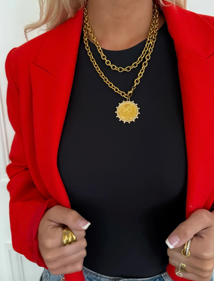 CHANSUTT - XL Rhinestone Coin Necklace