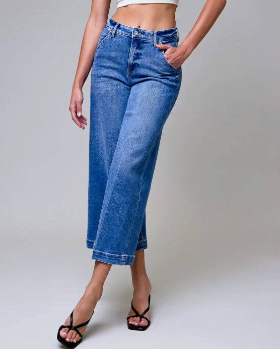 Nori - Crop Wide Leg Jeans