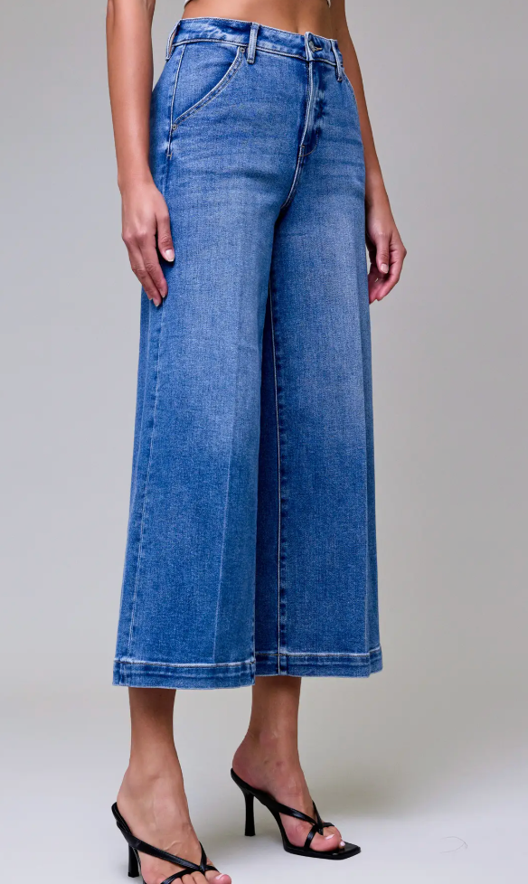 Nori - Crop Wide Leg Jeans