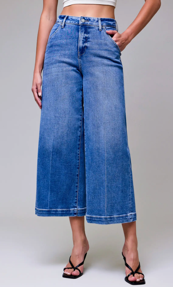 Nori - Crop Wide Leg Jeans