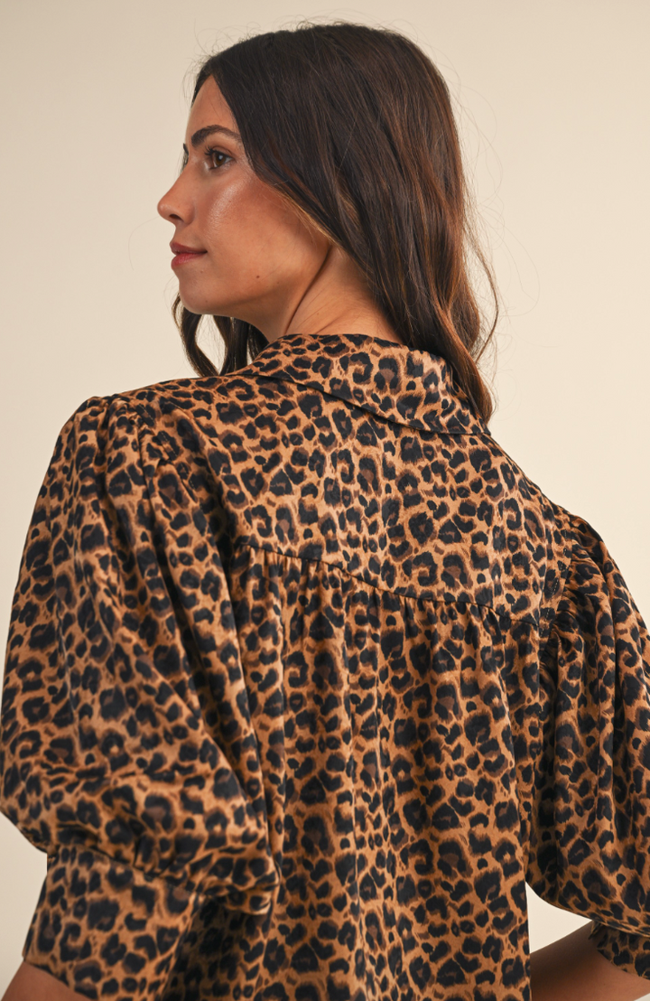Monica - Leopard Puff Sleeve Top