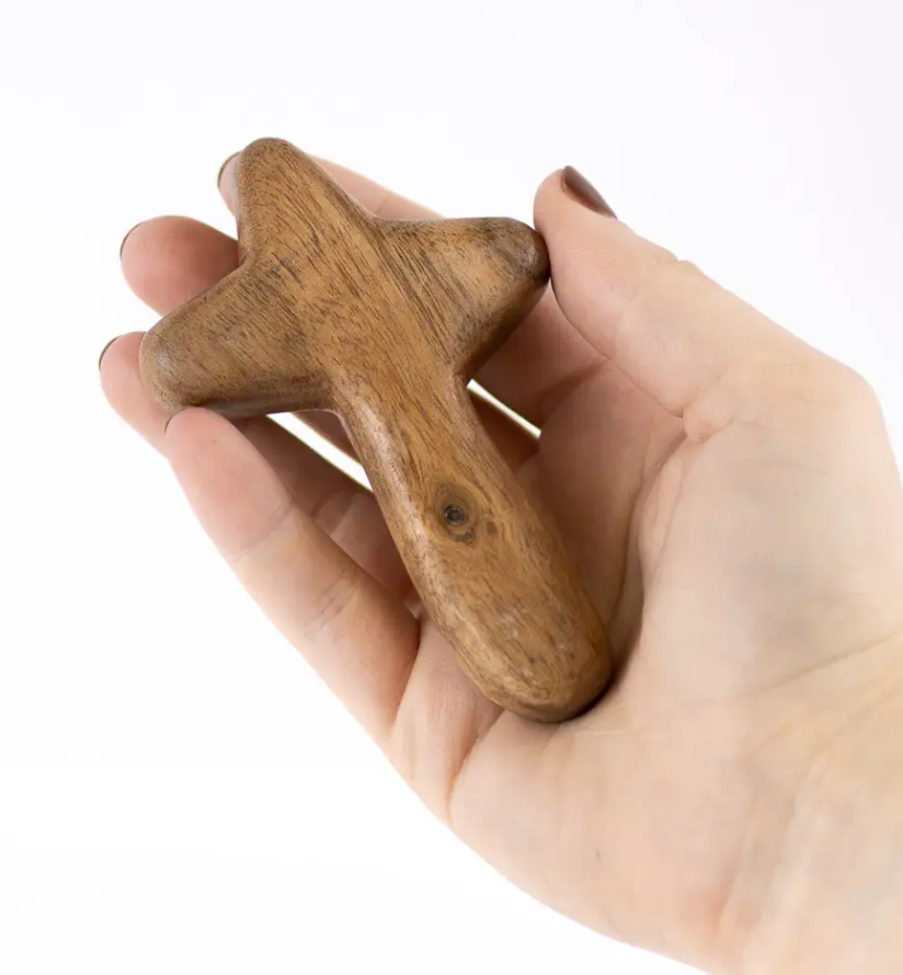 Handheld Wood Prayer Cross 2.5x4x.75