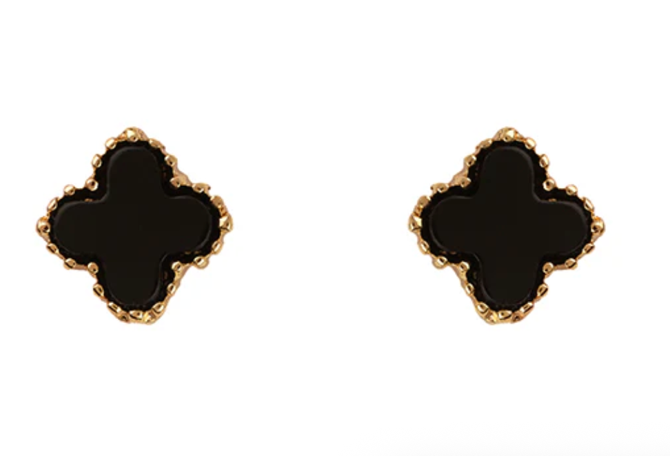 McKenna - Black Clover Stud Earrings