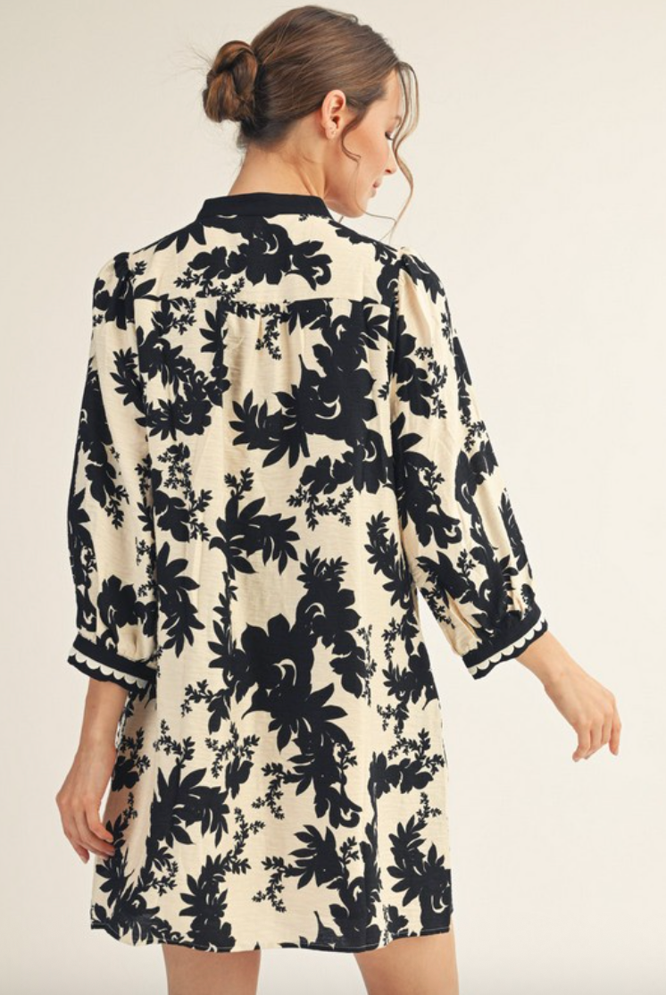 Sophia - Black Floral Dress