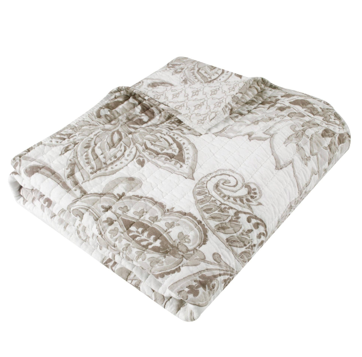 Bennett Quilted Throw - Taupe
