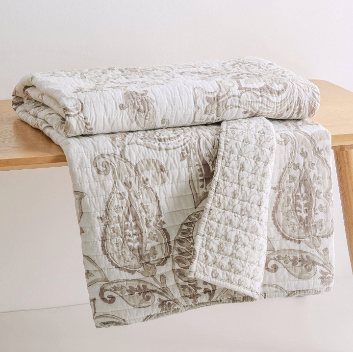 Bennett Quilted Throw - Taupe