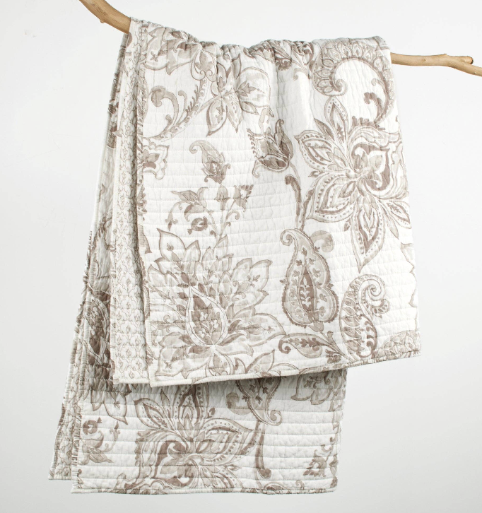 Bennett Quilted Throw - Taupe