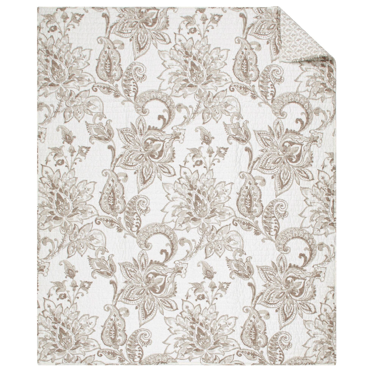Bennett Quilted Throw - Taupe