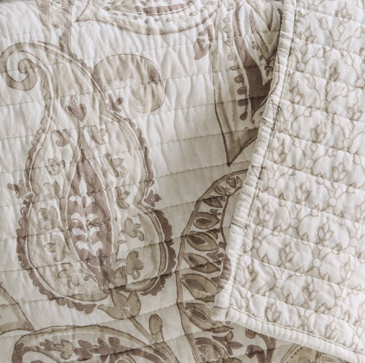 Bennett Quilted Throw - Taupe