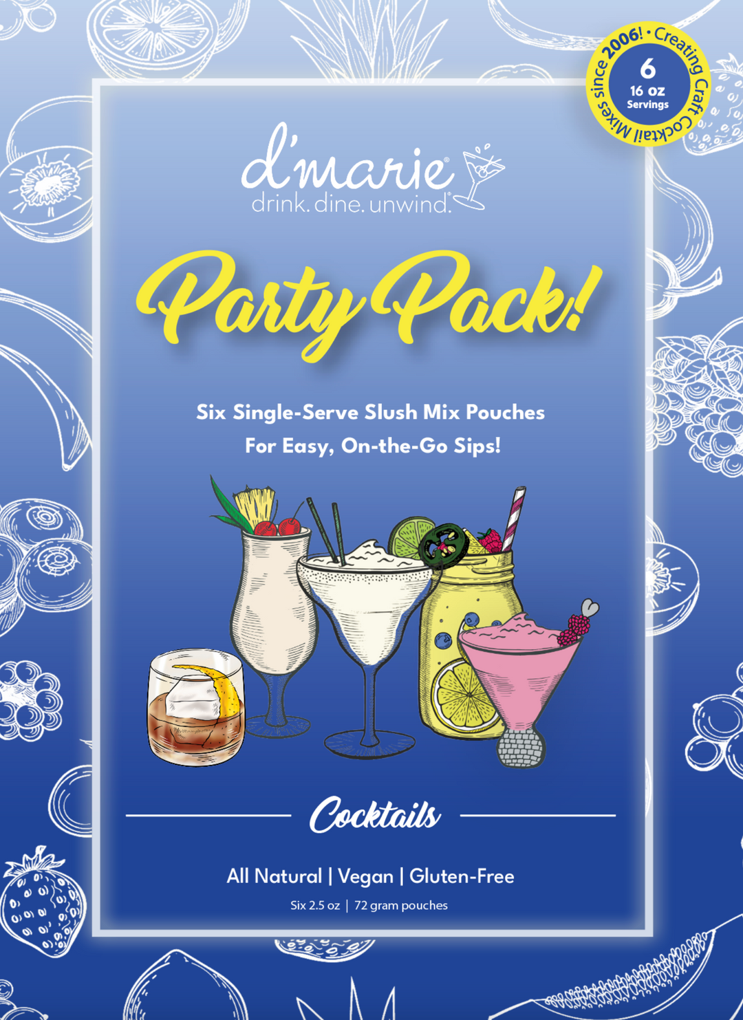 d'Marie - Cocktail Party Pack of 6