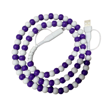 Phone Charging Cable - Purple & White