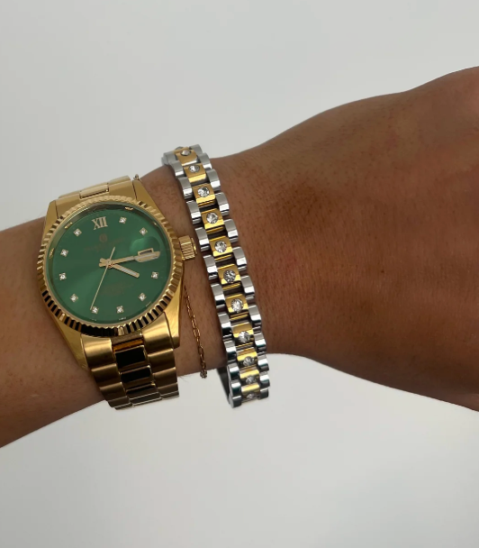 CHANSUTT - Rolly Two Tone Diamond Watch Band Bracelet