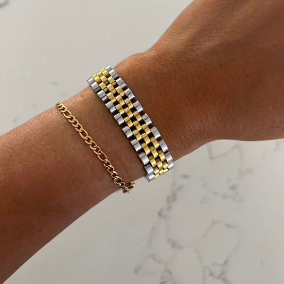 CHANSUTT - Thick Two Tone Watch Band Bracelet