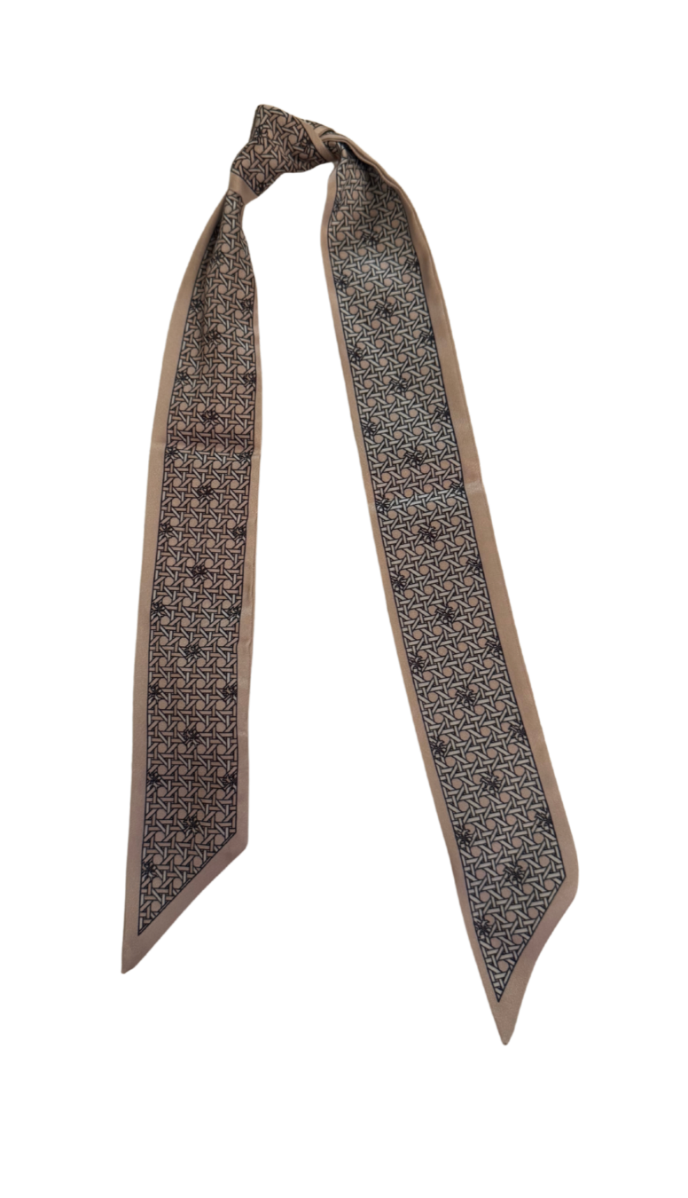 Heidi - Lattice Print Scarf - (Beige)