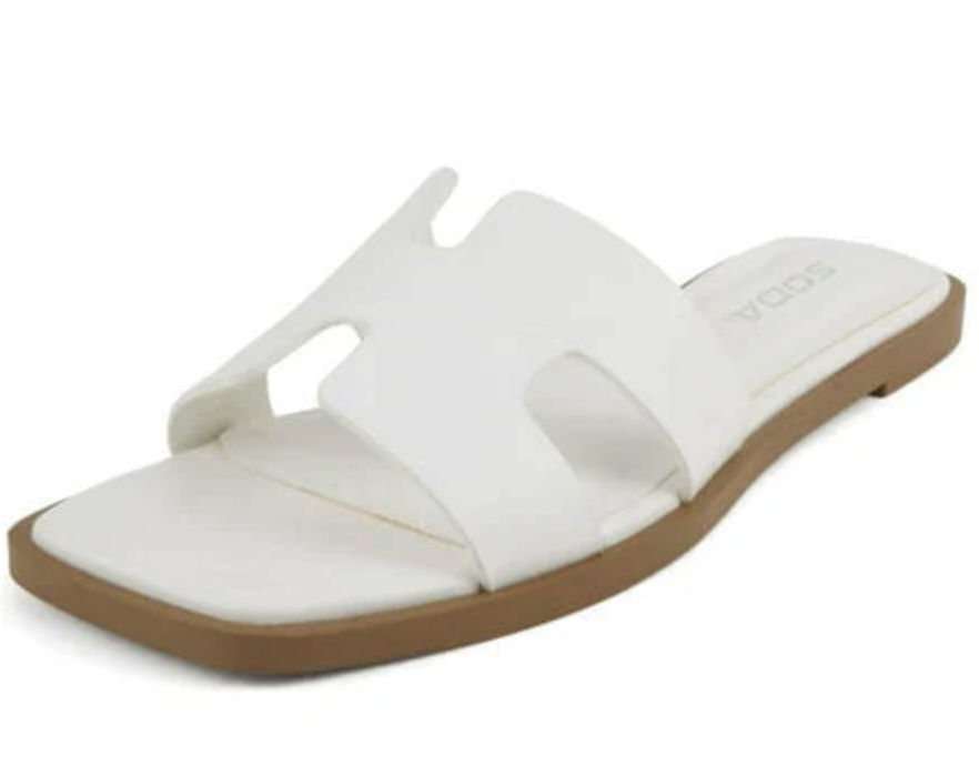 Noah - Geometric Sandal (White)