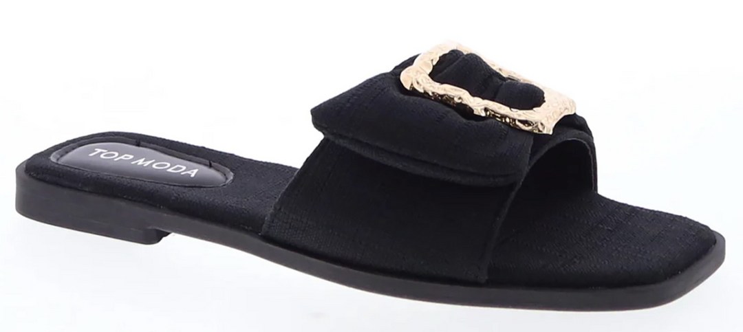 Autumn - Linen Sandal (Black)