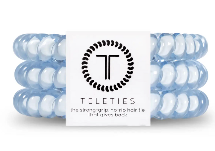 Teleties - Washed Denim Spiral Hair Coils (Small)