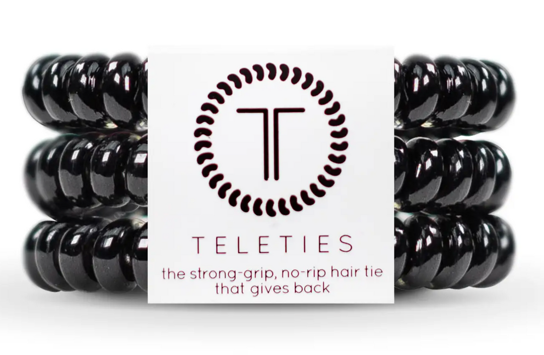 Teleties - Jet Black Spiral Hair Coils (Small)