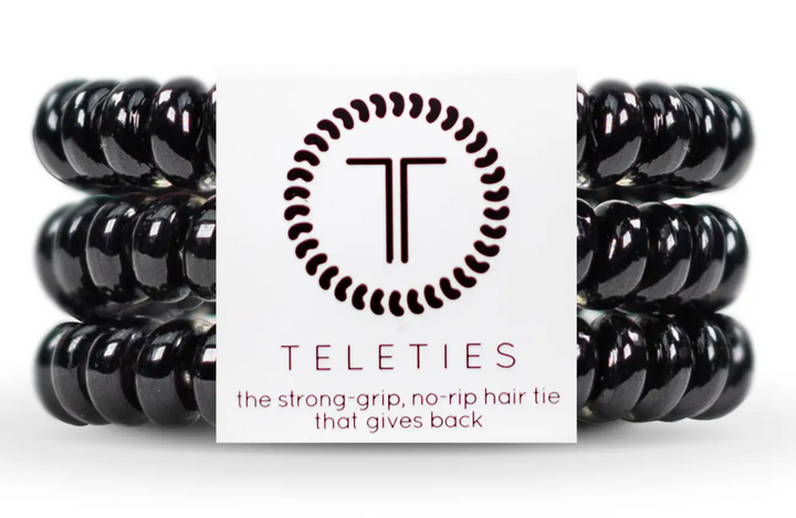Teleties - Jet Black Spiral Hair Coils (Small)