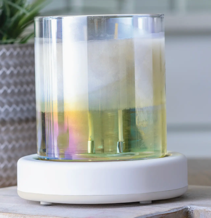 White Timer Candle Plate Warmer
