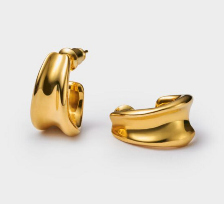 Katie Loxton - Molten Luxe Waterproof Gold Hoop Earrings